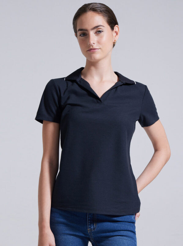 camisas azul oscura fashion mom